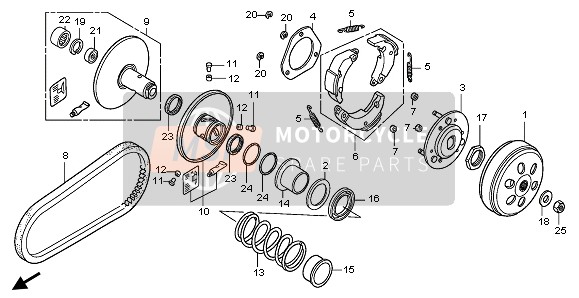 Honda FES125 2005 DRIVEN FACE for a 2005 Honda FES125